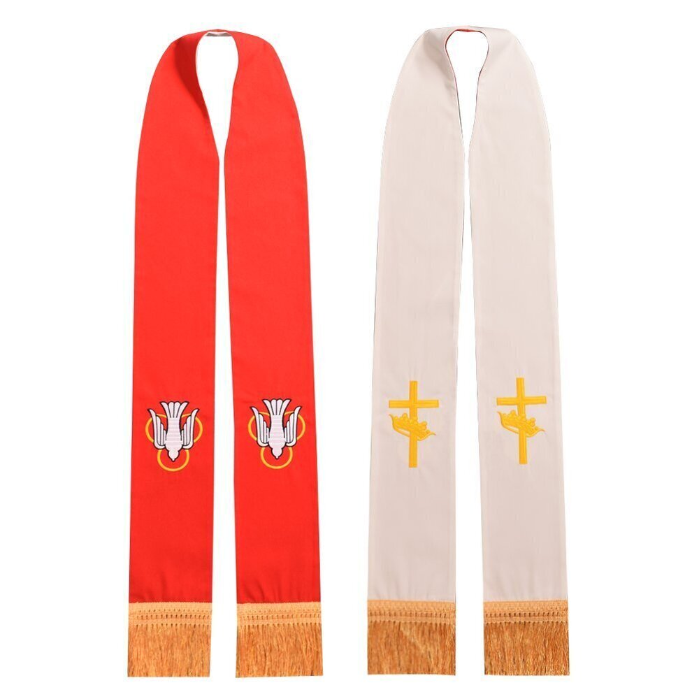9051 Clergy Church Stole Mass Reversible Stole with Gold Tassels